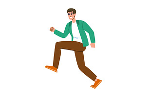 Young man running and smiling, full, a Sport Illustration by pikepicture