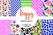 Hippie Digital Paper | Retro Pattern, a Pattern Graphic by GlamArtZhanna (Thumbnail 1 of 4)