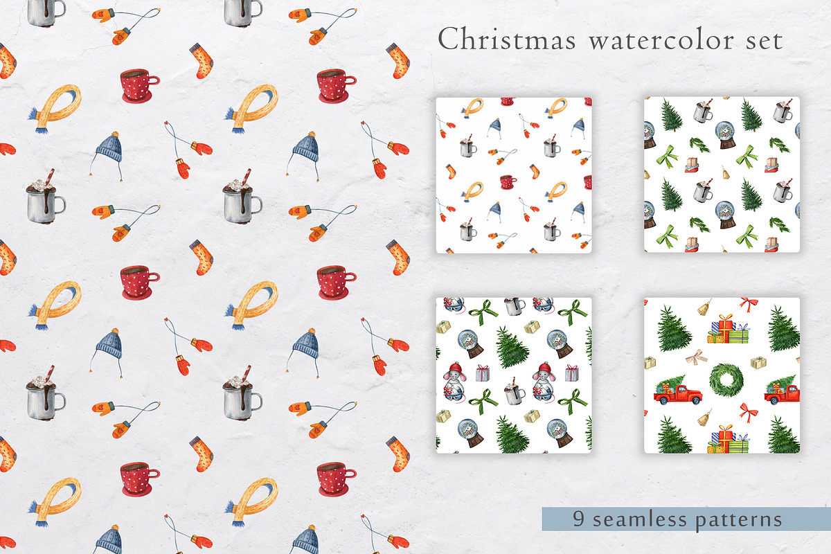 Christmas watercolor set, an Animal Illustration by Nastilustra (Photo 7 of 11)