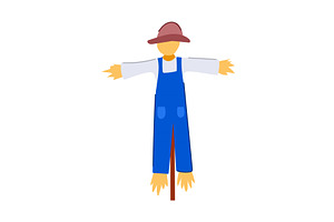 Cute Scarecrow Cartoon Vector