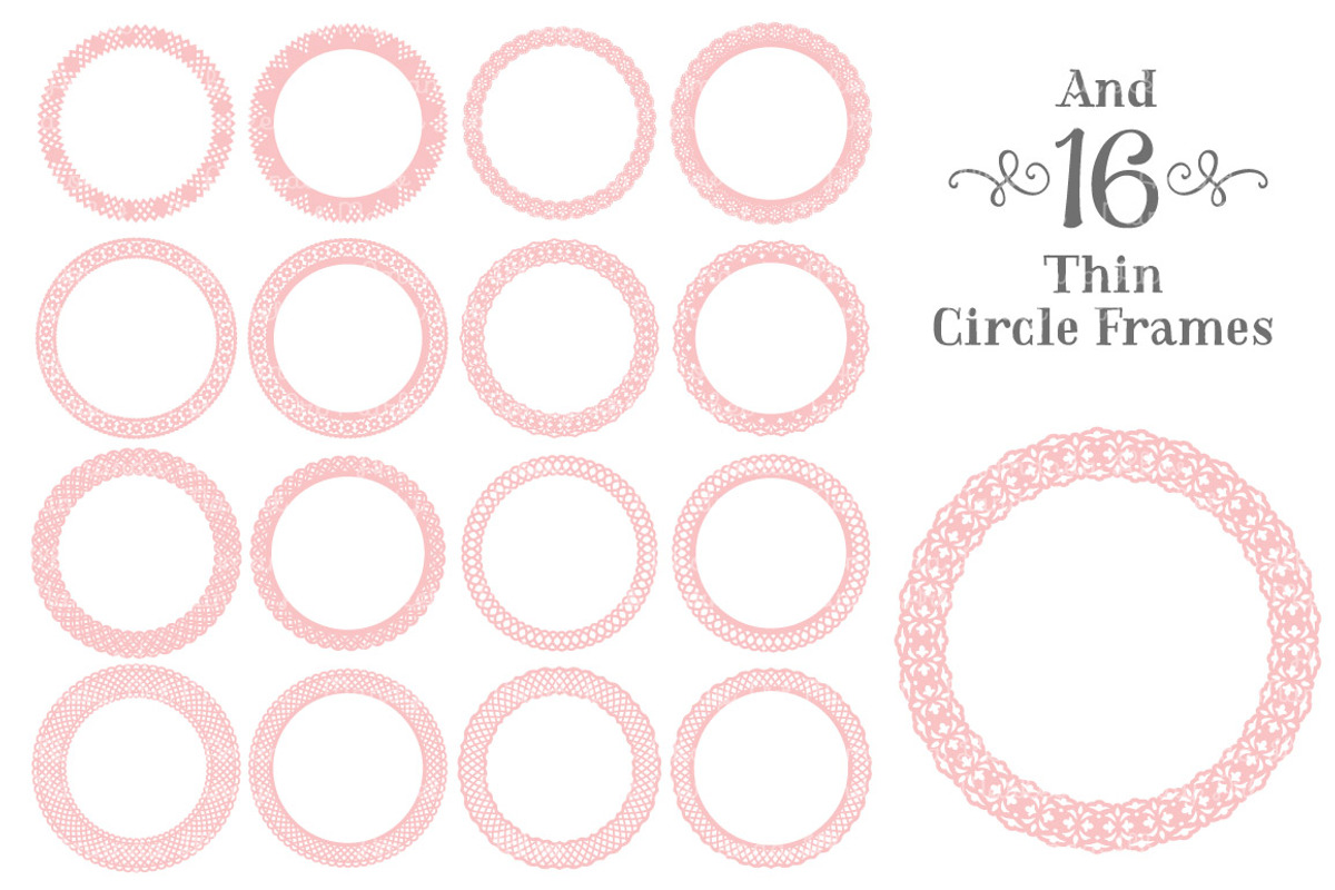 Soft Pink Vector Lace Frames, an Illustration by Amanda Ilkov (Photo 5 of 5)