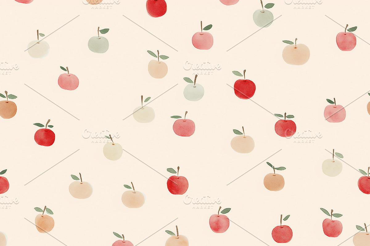 Seamless pattern watercolor apples creating a seamless pattern,, a Pattern Graphic by Studio ANNA