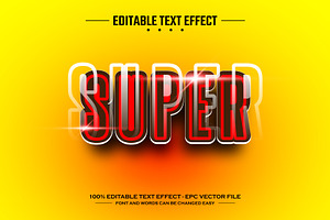 Super 3D editable text effect