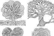 20 Trees and leaves coloring pages, an Illustration by Somjai King (Thumbnail 4 of 6)