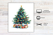 Watercolor Christmas Tree Clipart, an Illustration by Canvas Craft (Thumbnail 8 of 8)