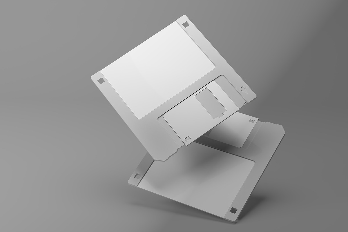 Analog Floppy Disk 3D Mockup, a Product Mockup by Designsation (Photo 3 of 3)