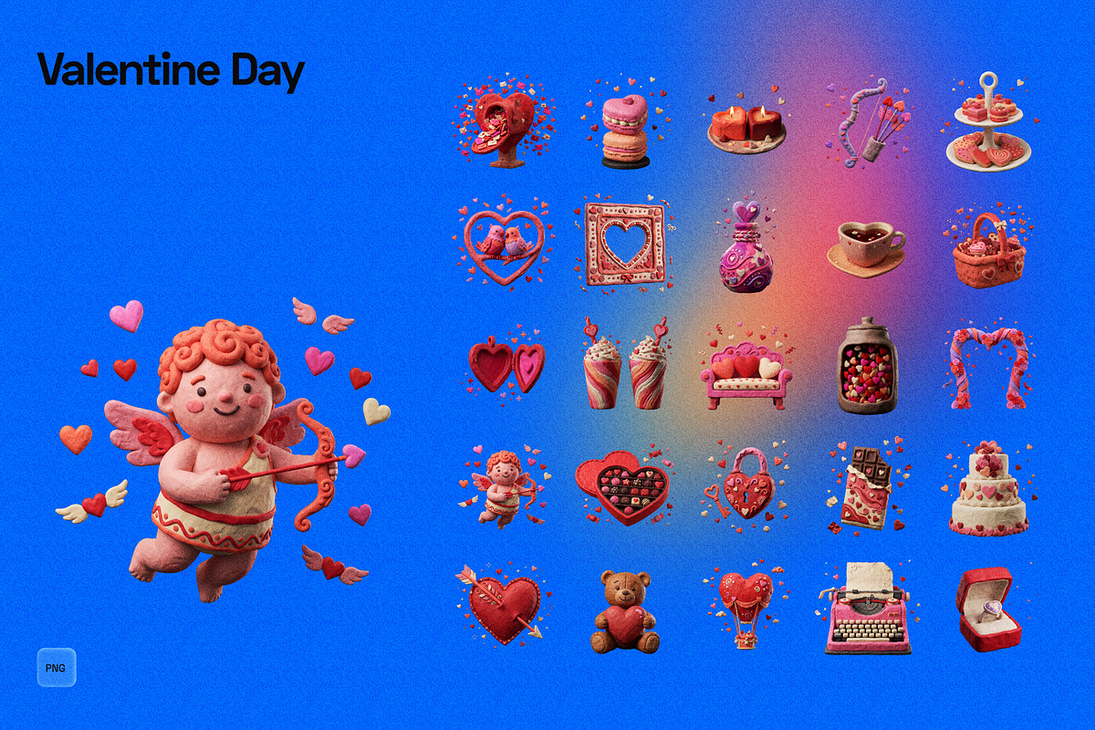 3D Valentine Day Clay Style, an Object Graphic by Pengedar Seni (Photo 3 of 3)