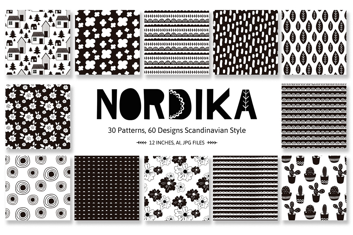 Nordika Seamless Patterns, a Pattern Graphic by Chus Moreno Studio (Photo 1 of 9)