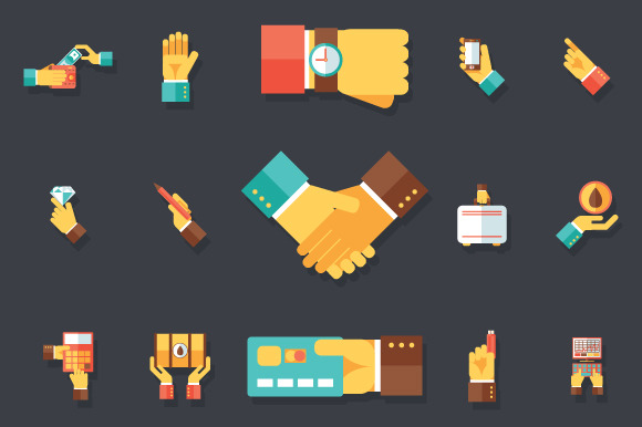 Hands Business Accessories Icons