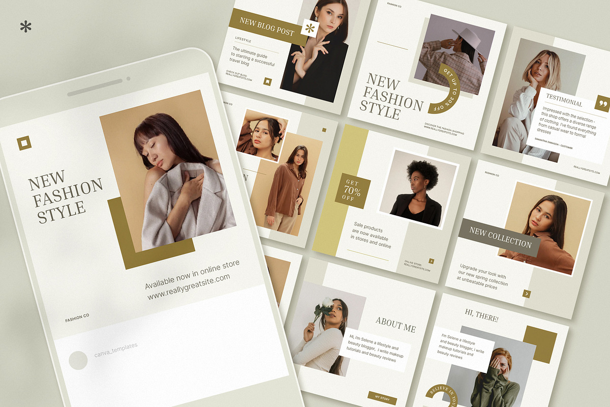Instagram Posts Canva Templates, a Social Media Template by Vasya Kobelev (Photo 2 of 8)