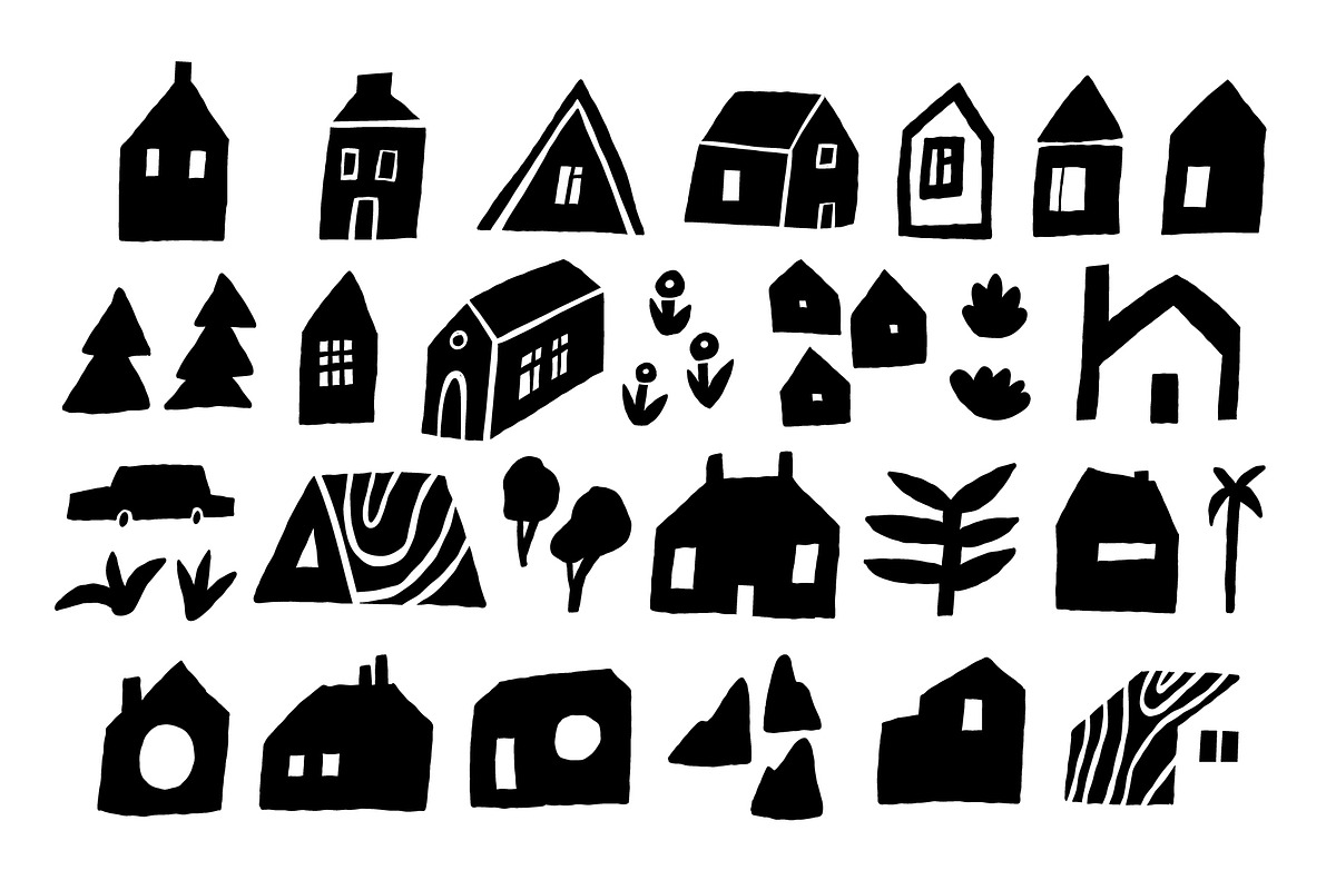 CUTOUT HOUSES | AI, PNG, EPS, SVG, an Object Illustration by Favete Art (Photo 4 of 16)
