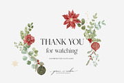 Christmas Floral watercolor graphics, a Decorative Illustration by Grace Noboa Illustrations (Thumbnail 14 of 15)