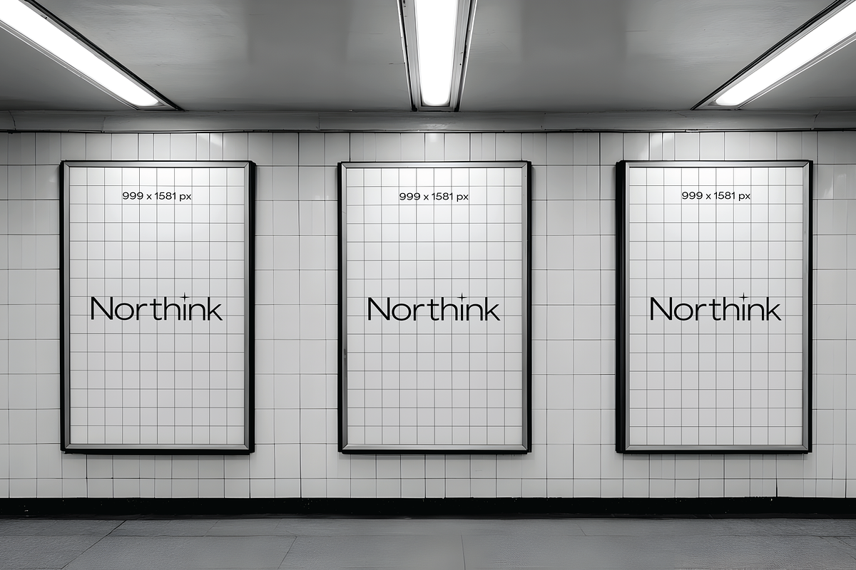 Urban Subway Triptych Poster Mockup, a Mockup by Northink (Photo 1 of 2)