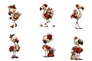 Christmas Flamingo clipart, an Illustration by CreationArt (Thumbnail 5 of 5)