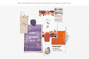 Watercolor Flower, Halloween Clipart, an Illustration by May • SHO (Thumbnail 2 of 17)