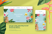 Tropical Summer Flowers, an Illustration by Manimanisa (Thumbnail 8 of 9)