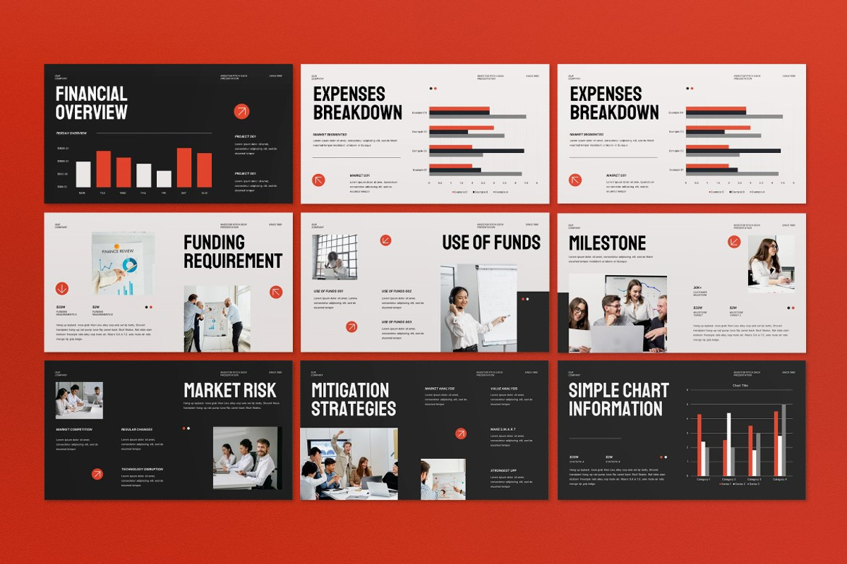 Orange Investor Pitch Deck Keynote, a Presentation Template by graphicook (Photo 6 of 8)