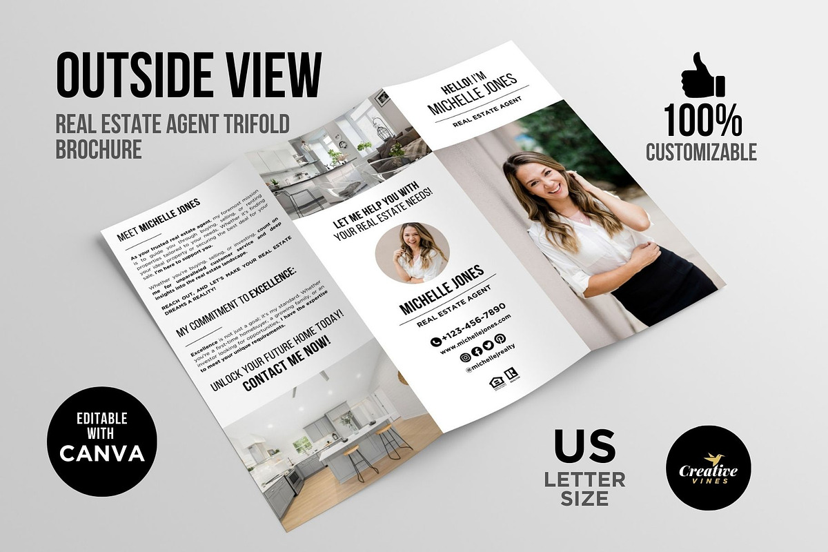 Real Estate Agent Trifold Brochure preview 3