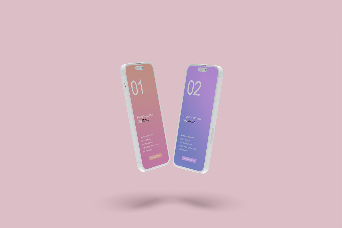 Iphone 14 Clay Mockup, an iPhone Mockup by rahmatmoscae (Photo 9 of 20)