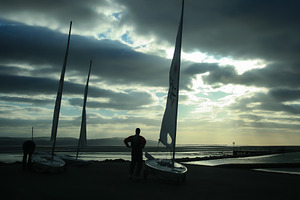 Boats on Beach at Sunset, a Photo by cassini_photography