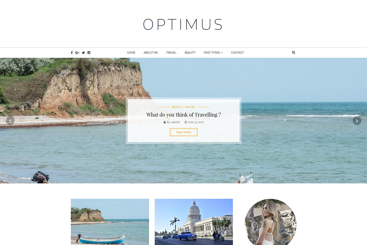 Optimus - Simple Blog Theme Wordpres, a WordPress Template by Davistrong