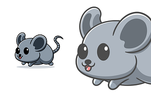 cute mouse running cartoon