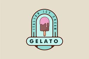 ice cream stick logo emblem vector, a Branding & Logo Template by zyxroun shop