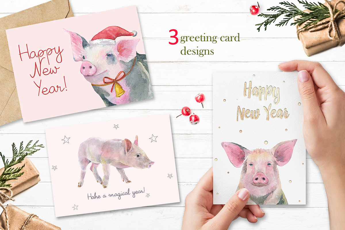 Little Piggies. Watercolor mini set, an Animal Illustration by Nastilustra (Photo 3 of 3)