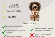 BLACK GIRL ROUTINE CLIPART, a Person Illustration by Daring Digies (Thumbnail 6 of 9)