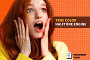True Color Halftone Engine PS Script, a Preset Add-On by LESZ Design (Thumbnail 1 of 10)