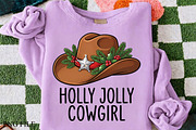 Holly Jolly Cowgirl Cowboy Hat PNG, a Seasonal Illustration by CrexoraLab (Thumbnail 1 of 4)