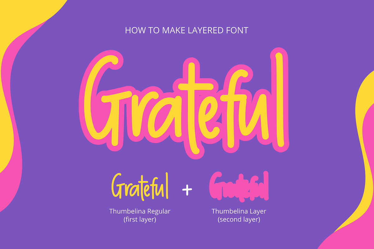 Thumbelina - Cute Layered Font, a Sans Serif Font by LetterStuff Typefoundry (Photo 9 of 10)