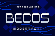 Becos - Technology Font, a Sans Serif Font by lelevien (Thumbnail 1 of 4)