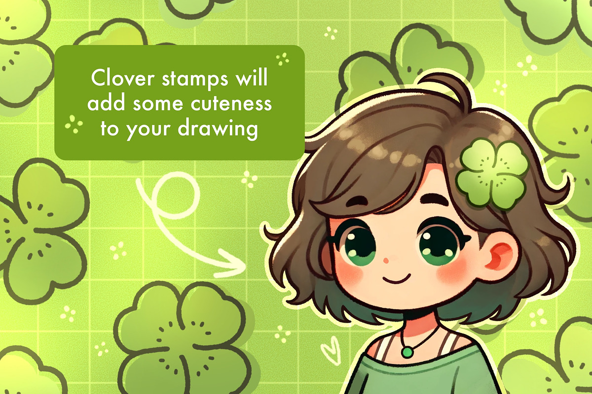 40 Clover Procreate Stamps Brushes, an Object Illustration by InkPrintsTattoo (Photo 3 of 4)