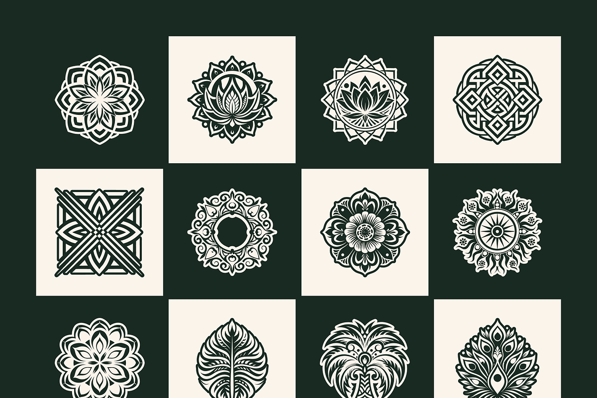 Deco Tattoo and Symbols Art Set, a Solid Icon by Creative Stall (Photo 8 of 8)
