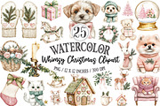 Watercolor Whimsy Christmas Clipart, a Seasonal Illustration by Designking (Thumbnail 1 of 4)