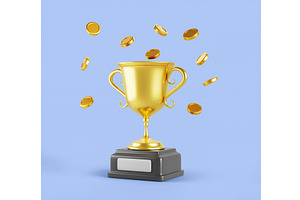 Game award goblet, golden trophy cup, a Sport Illustration by Marozhkastudio