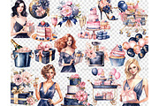 Happy Birthday Clipart PNG, a Person Illustration by GlamArtZhanna (Thumbnail 4 of 5)