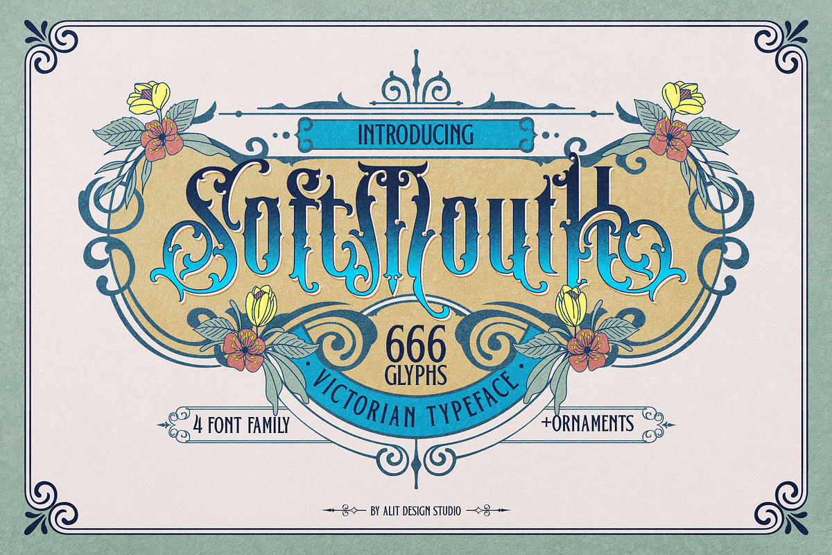 Soft Mouth Victorian Typeface, a Blackletter Font by alit design (Photo 1 of 24)