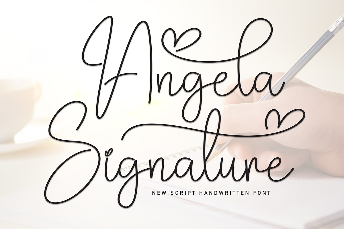Angela Signature | Script Font, a Handwritten Font by Scratchones (Photo 1 of 9)