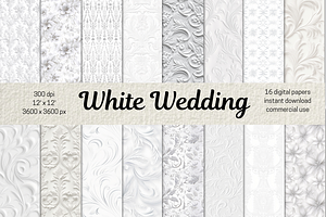 White Wedding Digital Paper