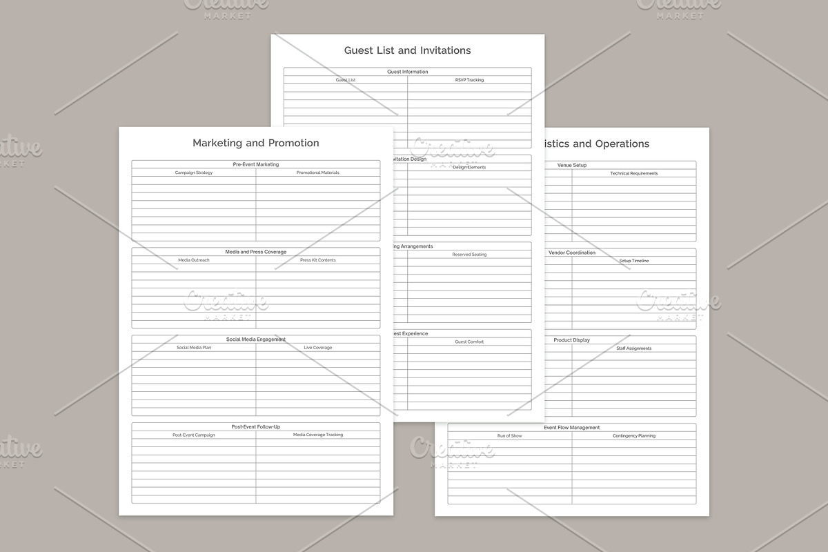 Event Planner Pages Set V-08, a Stationery Template by shahsoft (Photo 3 of 3)