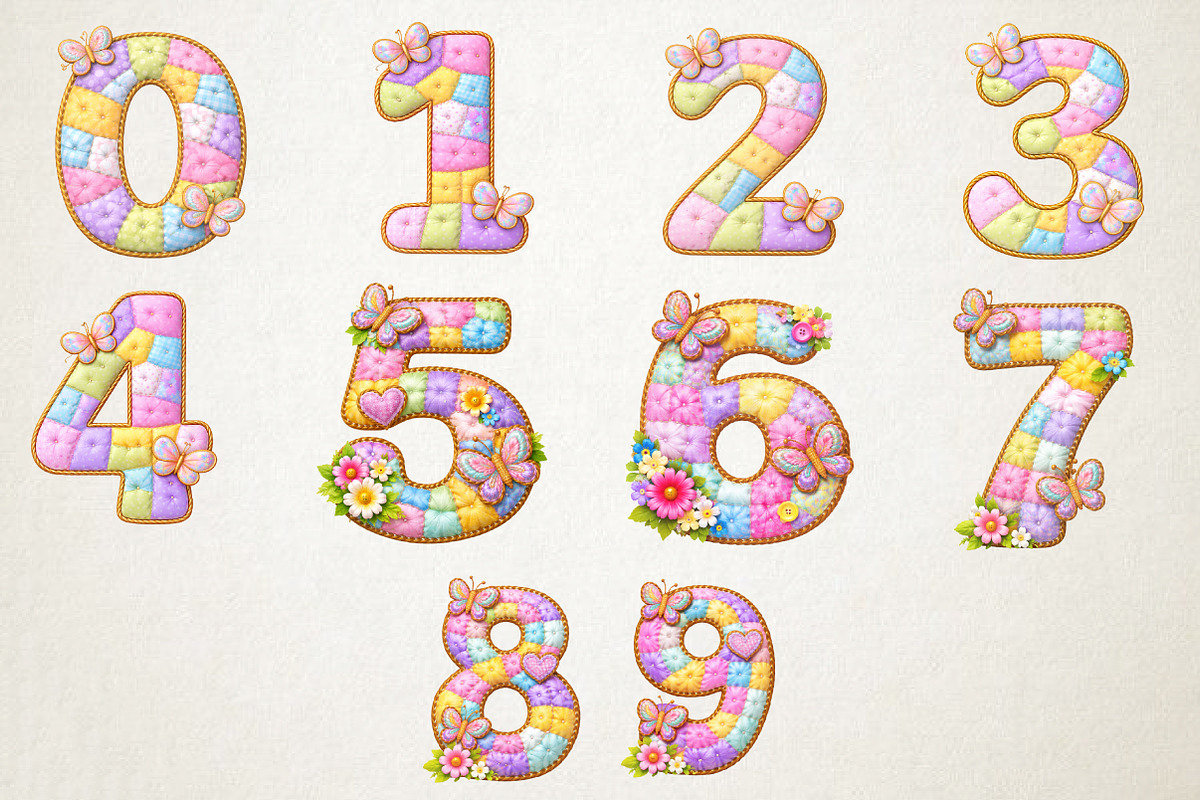 Easter Patchwork Alphabet PNG Bundle, an Illustration by RobertsArt (Photo 7 of 7)
