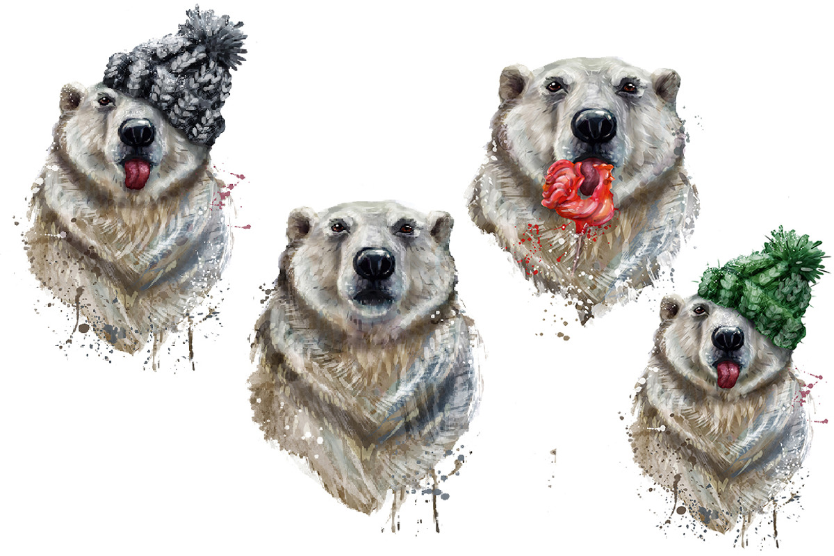digital watercolor polar bear, an Animal Illustration by art_mouse (Photo 3 of 4)