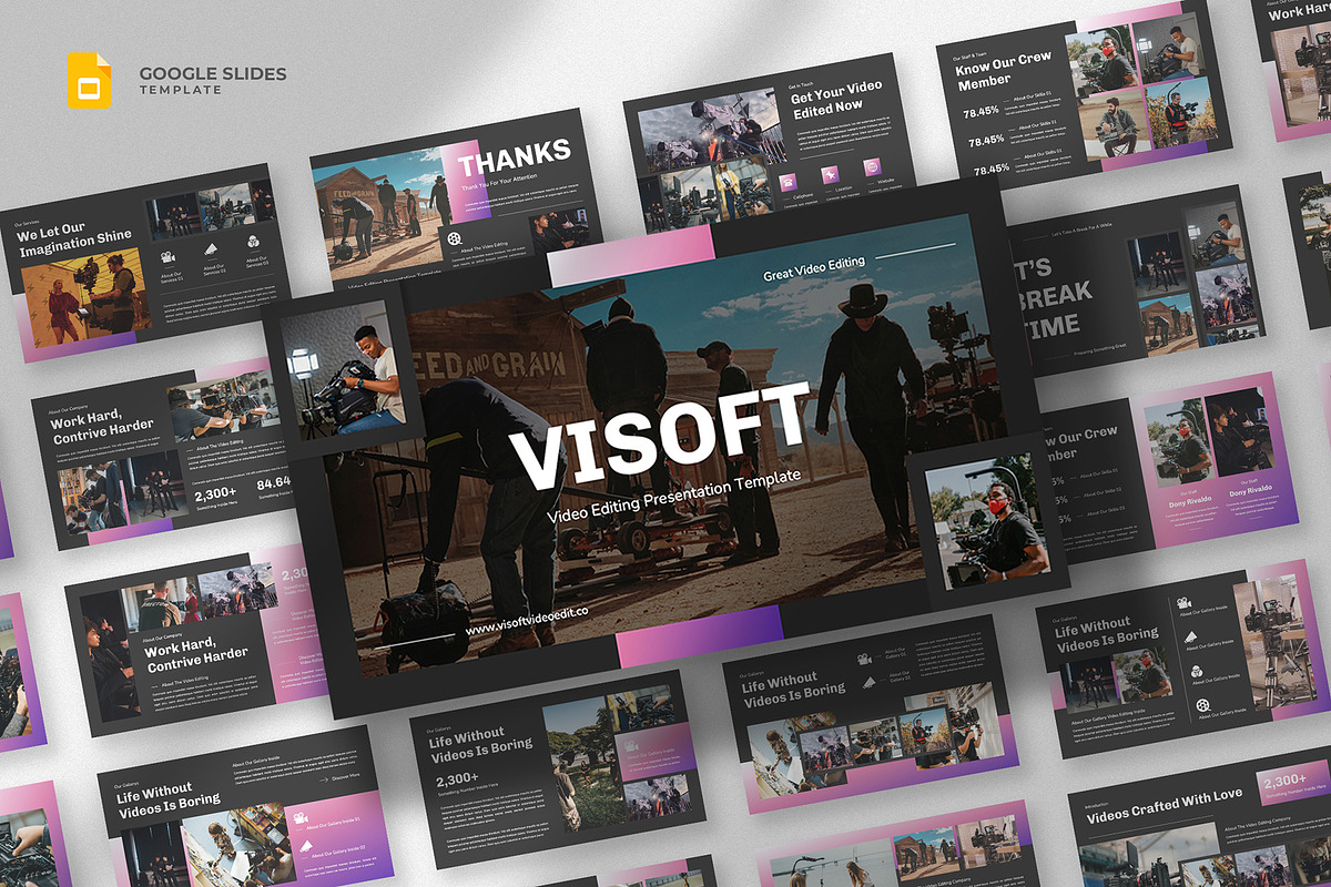 Video & Film Google Slides Template, a Presentation Template by fluffstudio (Photo 1 of 4)