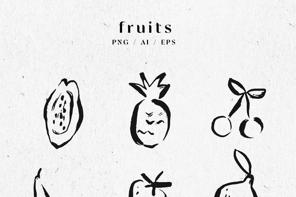 FRUITS / ILLUSTRATION PNG AND VECTOR, a Decorative Illustration by KruthDesign (Photo 2 of 3)