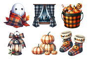 Halloween Autumn Plaid Clipart, an Illustration by Daily.Designs (Thumbnail 3 of 5)