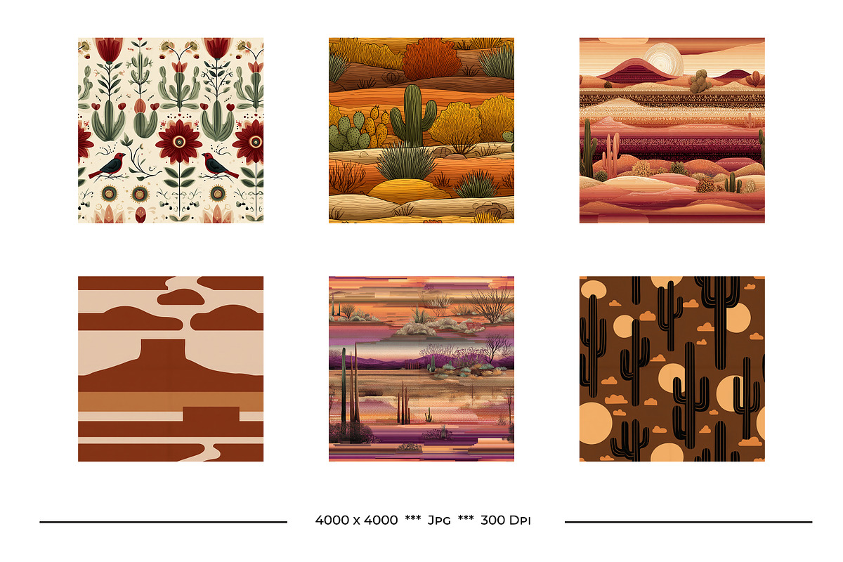 Desert Retro Art Style Patterns, a Pattern Graphic by karenfoleyphoto (Photo 5 of 13)