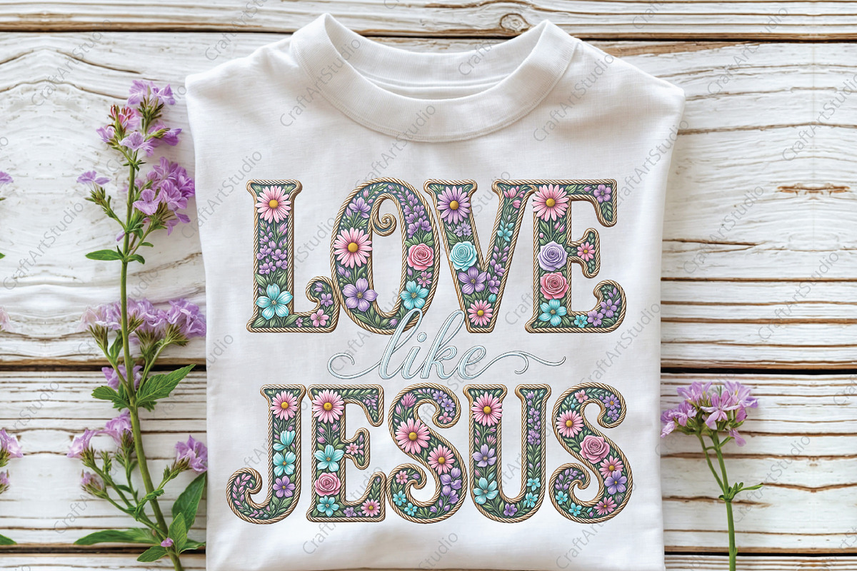 Love Like Jesus Easter Faux Embroide, an Illustration by CraftArtStudio (Photo 2 of 4)