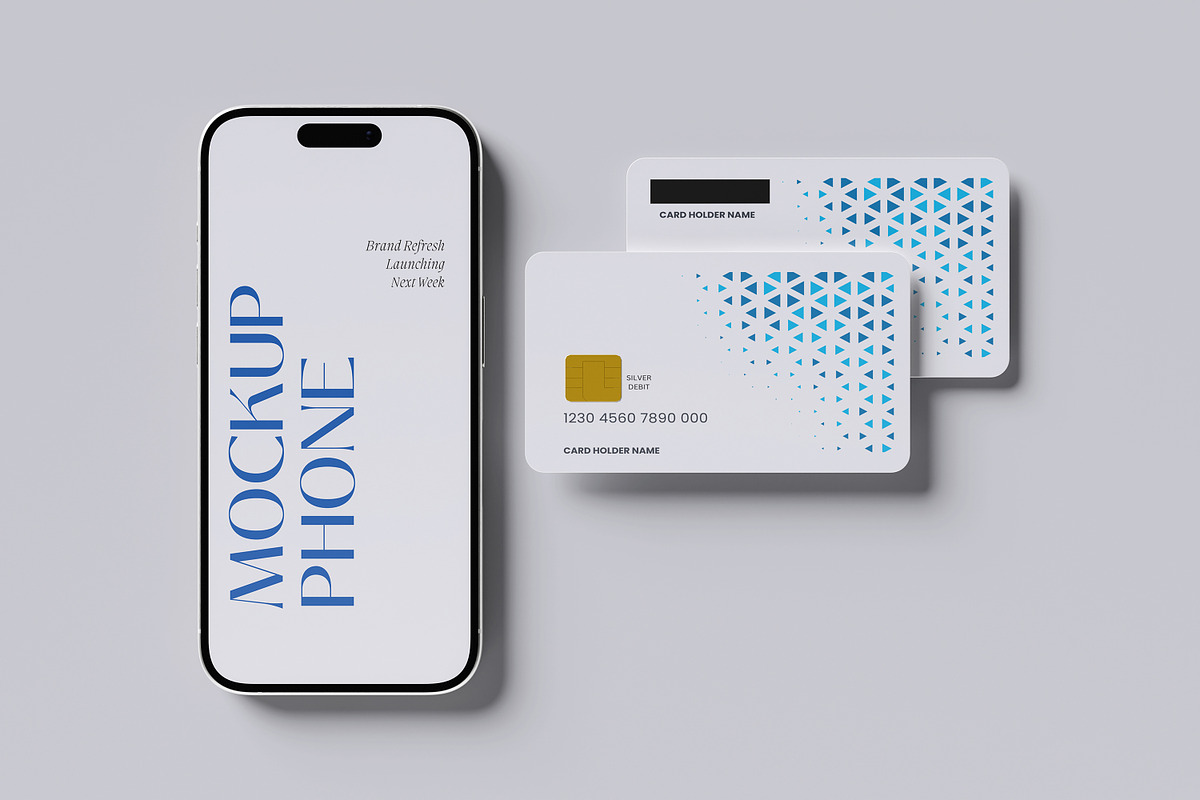 Phone with Credit Card Mockup, a Card Template by graphicstory (Photo 5 of 9)